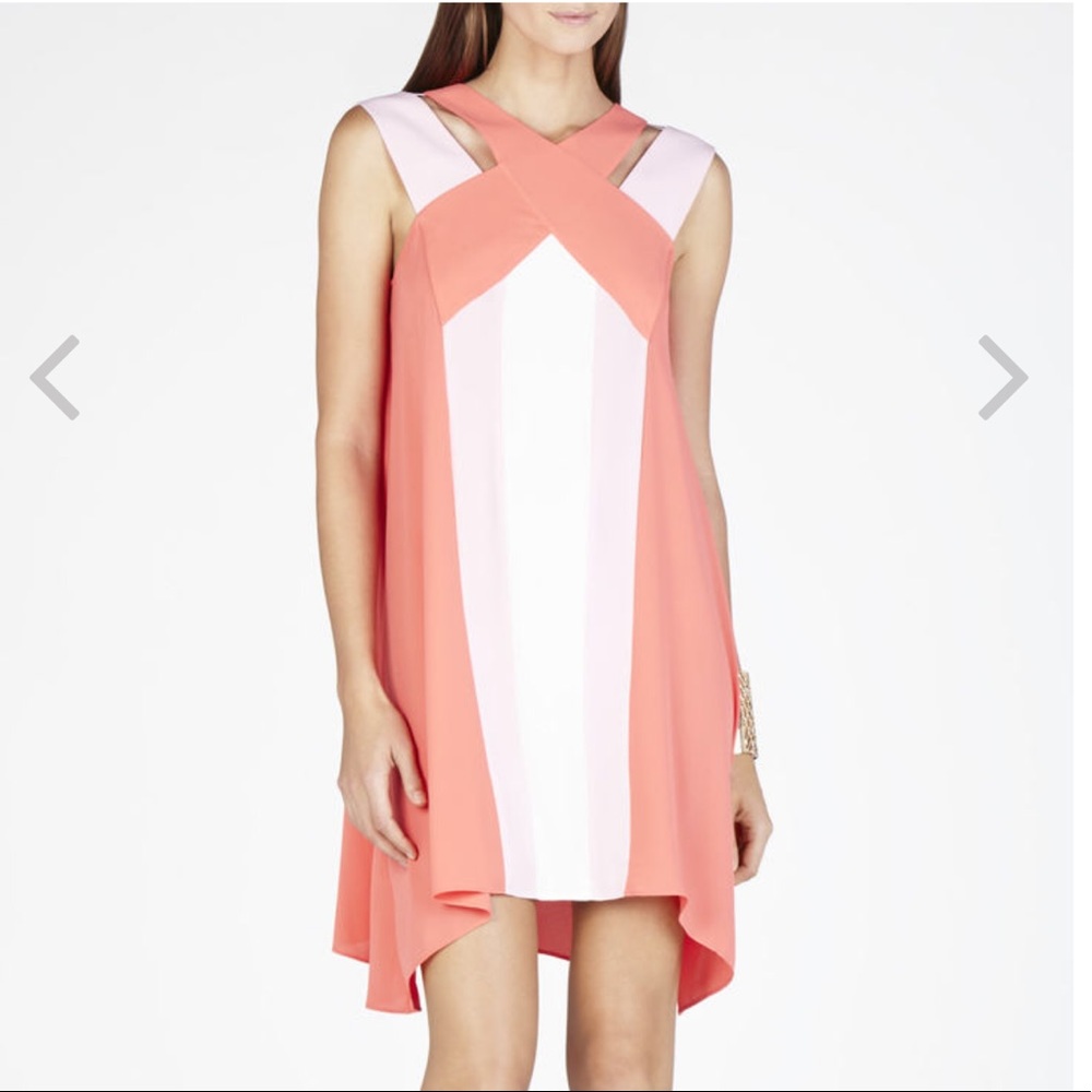 BCBGMaxAzria chantal Cross over Orange dress